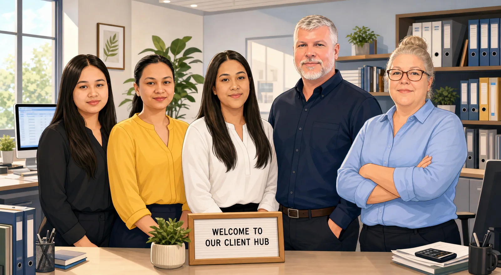 CPA Web Books team welcoming clients to the client hub
